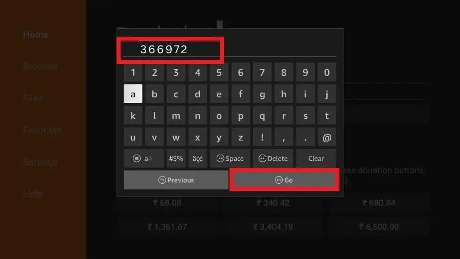 Enter TiviMate code in Downloader