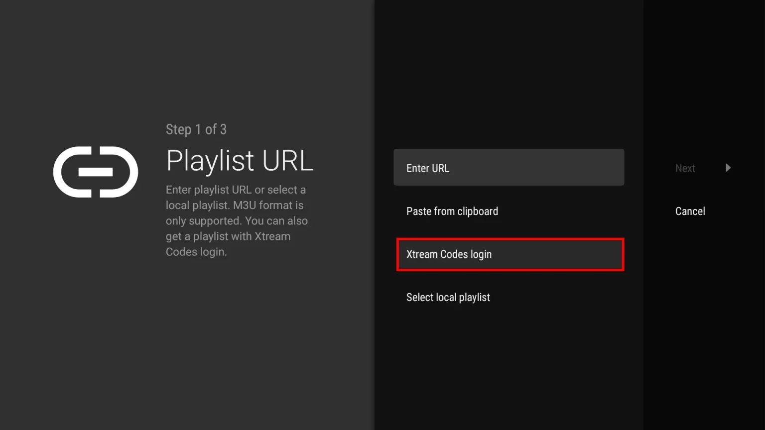 Choose Xtream Codes login