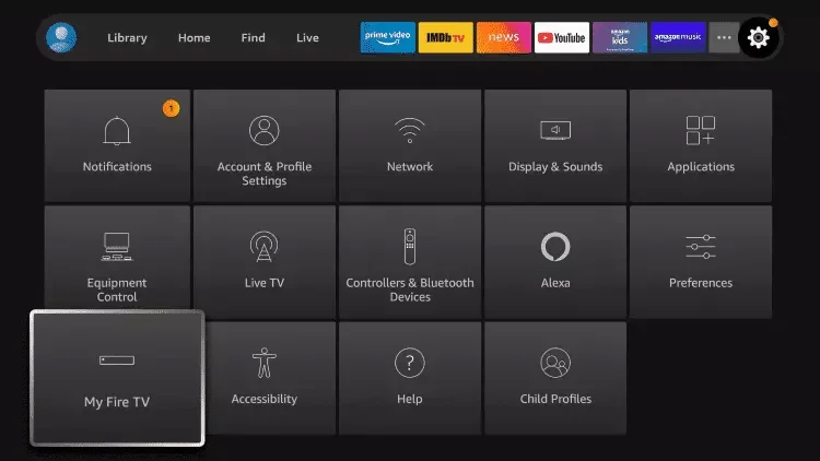 My Fire TV menu