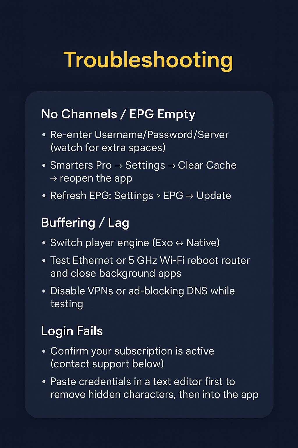 Smart TV Setup Guide — Troubleshooting Buffering and EPG Issues on Smart TVs
